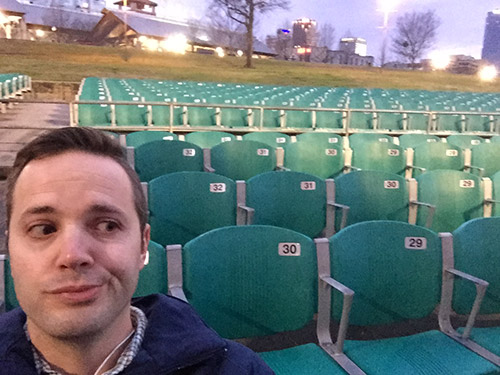 George alone in stadium